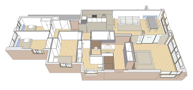 thiet ke can ho sang trong 21 Thiết kê kiến trúc căn hộ 4 phòng ngủ với nội thất sang trọng