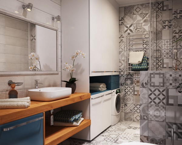 tiled bath 600x480 2 căn hộ dưới 45 m2 đẹp như mơ bạn không thể không xem qua