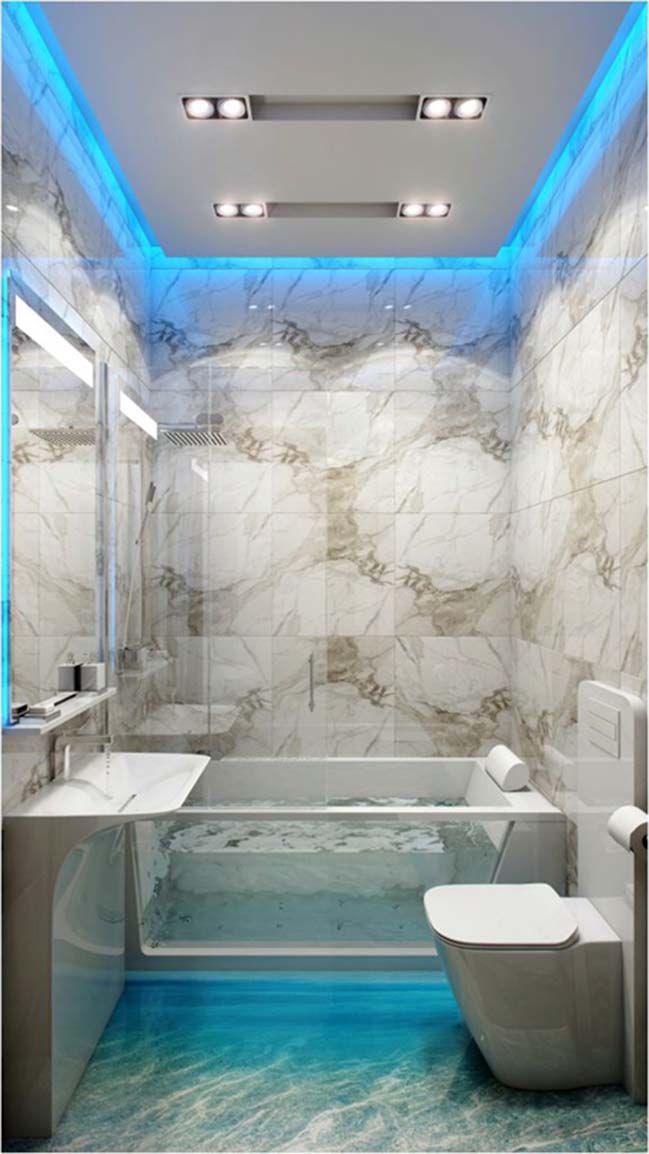 to diem phong tam dep voi den led 04 Thiết kế và tô điểm cho phòng tắm đẹp với hệ thống đèn LED