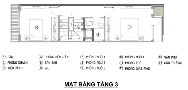 MB TANG 3 1445044526 660x0 Gợi ý xây nhà ống 4 phòng ngủ thoáng trên mặt bằng 41 m2