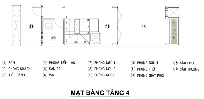 MB TANG 4 1445044526 660x0 Gợi ý xây nhà ống 4 phòng ngủ thoáng trên mặt bằng 41 m2