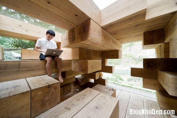 kientrucnhadep nha go 04 Cùng ngắm mẫu nhà gỗ “Final Wooden House” của kiến trúc sư Sou Fujimoto