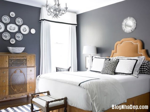 thiet ke noi that phong ngu mau xam Thiết kế nội thất phòng ngủ đẹp với màu xám