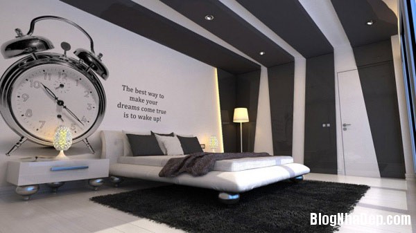 trang tri noi that phong ngu mau xam 1 Thiết kế nội thất phòng ngủ đẹp với màu xám
