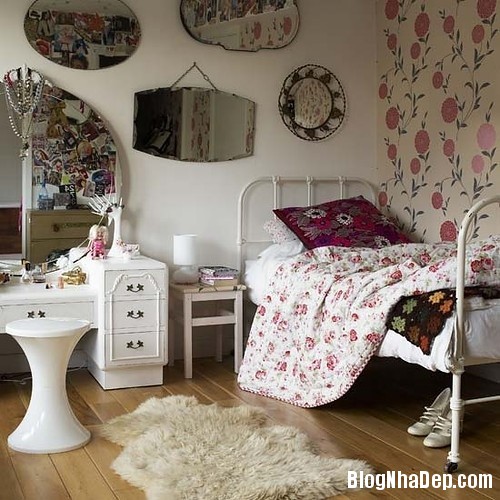 b5083f6a424c358b1f4d2b2435a17597 Mẫu phòng ngủ mang phong cách vintage cho bạn gái tuổi teen