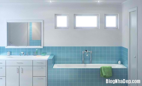 78fb11f1f4bfa5842ffc314ec8fba291 Phòng tắm tươi mát với gam màu xanh ngọc