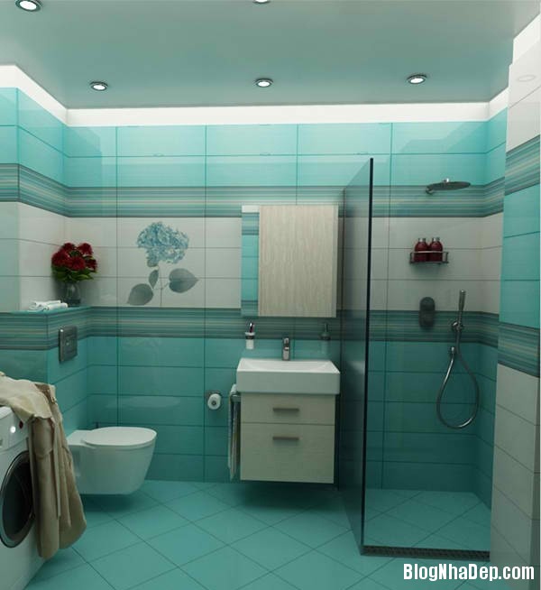 8d25ad9a345d5691ccf23ae1373def6d Phòng tắm tươi mát với gam màu xanh ngọc