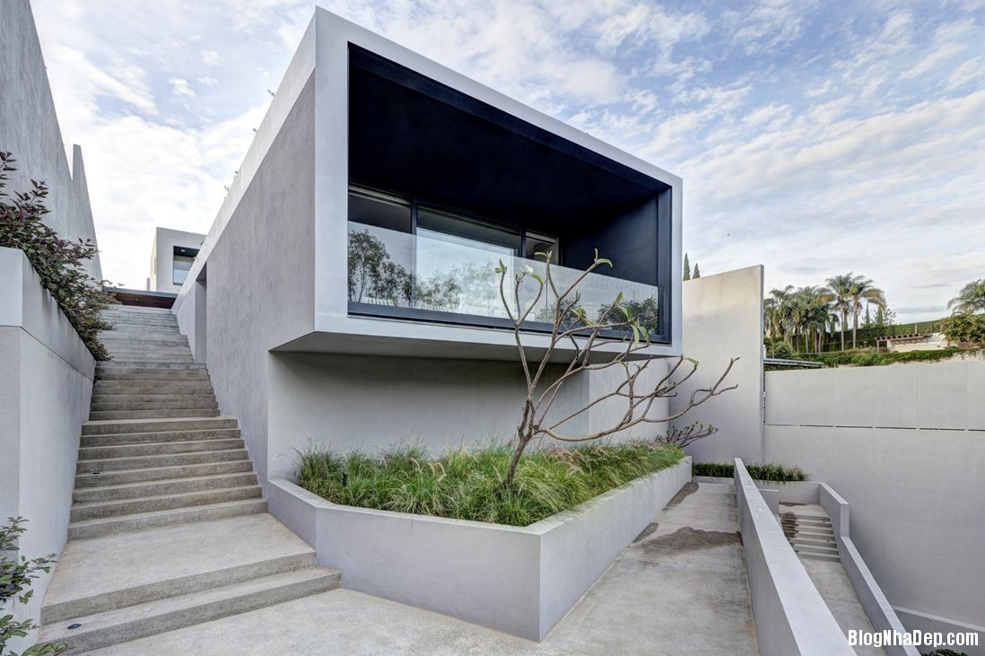 modern concrete stairs Biệt thự với kiểu dáng đẹp, đơn giản và tinh tế