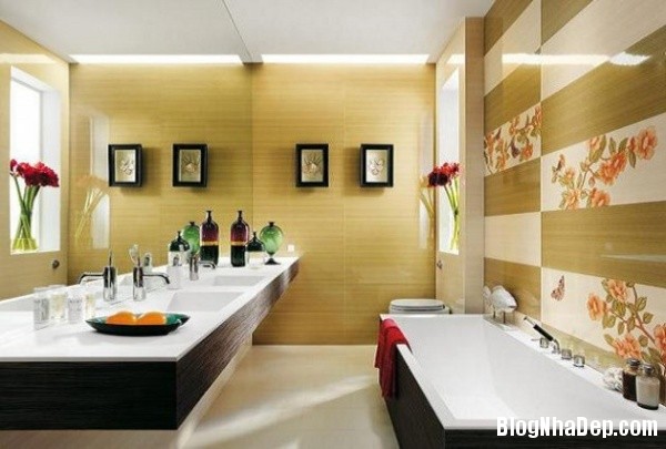 93c7af70346b59d43d643de21cf23c27 Phòng tắm sang trọng với những kiểu gạch lát tường đầy màu sắc, họa tiết đa dạn