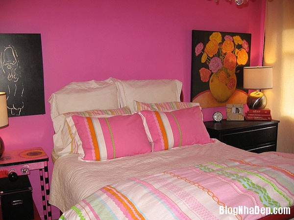 df2360cf2bbf038a3136a92508ccfd38 Phòng ngủ nhẹ nhàng, lãng mạn với gam màu hồng