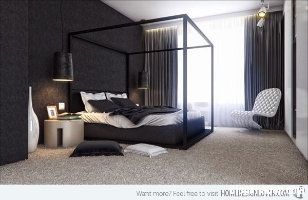 080bb6a1ed696e374d6c5a7001b1a53e Thiết kế phòng ngủ sang trọng với tông màu đen và trắng