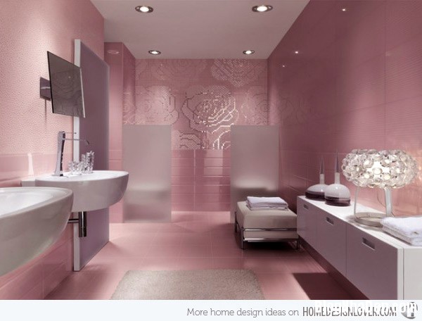 9273328eeb85a53452c964bb4254f92a Phòng tắm đầy nữ tính với gam màu hồng