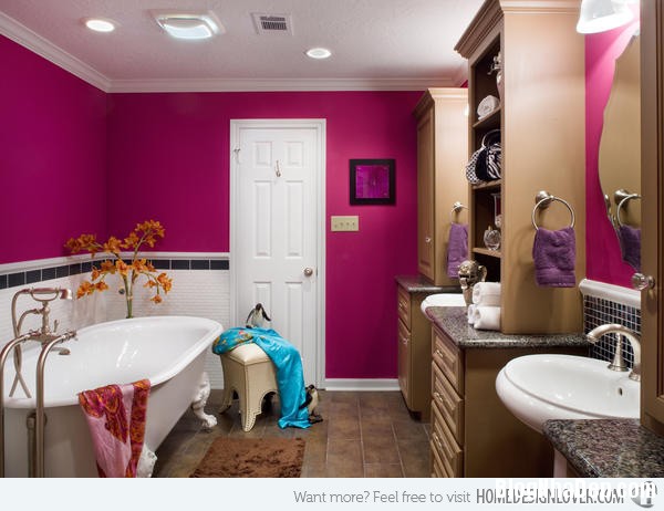 b0a40e24dbe3d6574afb173e6be0f848 Phòng tắm đầy nữ tính với gam màu hồng