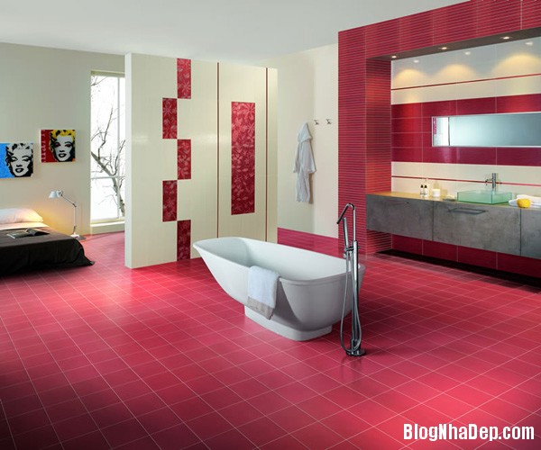 1a30e2248dc7ceb8fd9e42d22497ee4c Những mẫu phòng tắm ấn tượng với gam màu đỏ