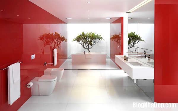 2f76e3dbcdcca025fdd4768dee9fe3e8 Những mẫu phòng tắm ấn tượng với gam màu đỏ