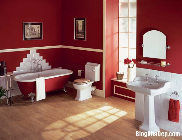b6ce43111d99aed4ef6d9e692c9fb6ec Những mẫu phòng tắm ấn tượng với gam màu đỏ
