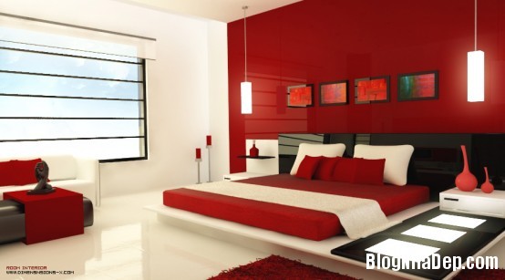 5ad3d830ecc8aa211736aed8244c8268 Phòng ngủ ấm áp với sắc đỏ