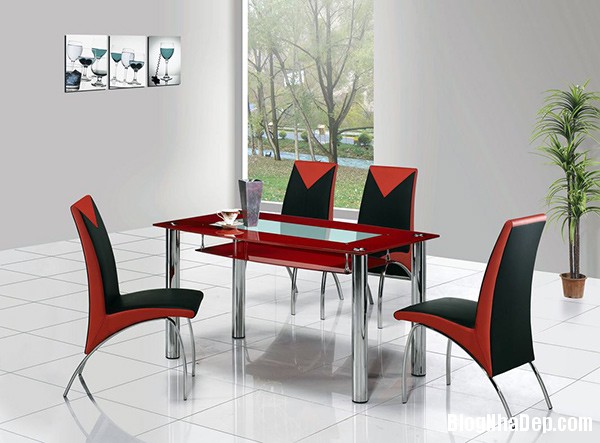 phong an 111 Mẫu phòng ăn hiện đại với bàn ghế ăn bằng kính