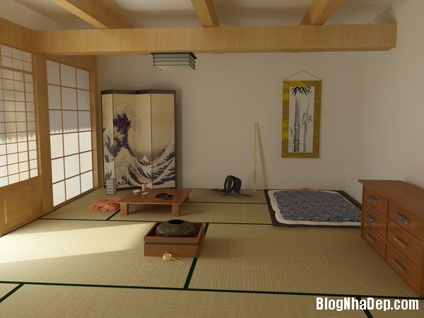 phong ngu3 Thiết kế phòng ngủ yên bình theo phong cách Nhật Bản