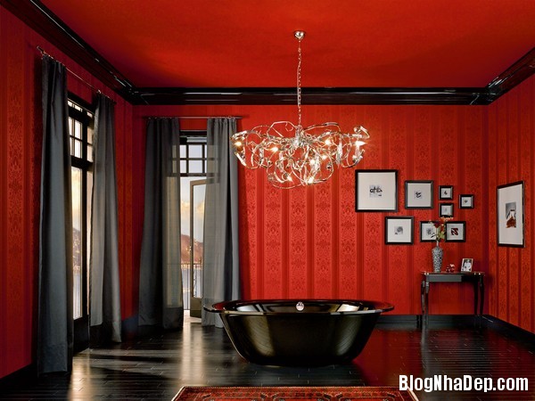 phongtammaudotuyetdep420151101095320319 Phòng tắm đầy đam mê với sắc đỏ