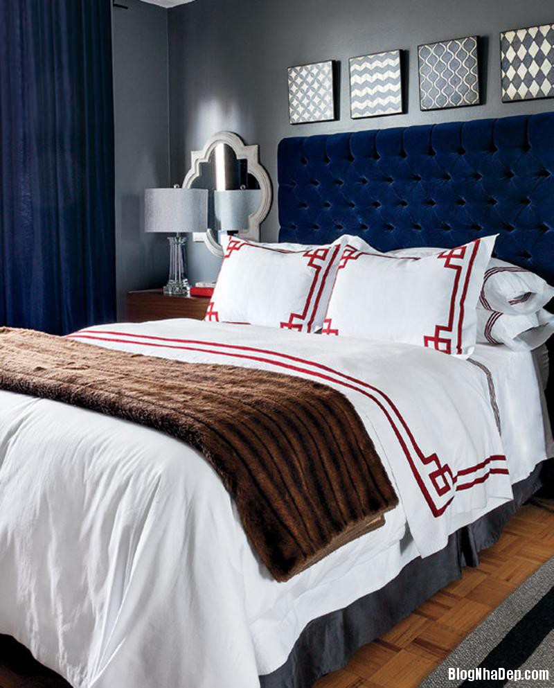20141110085031249 Phòng ngủ đẹp mê mẩn với gam màu xanh