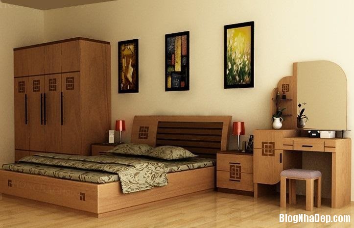 phong ngu go 1 Phòng ngủ gỗ sang trọng và hiện đại