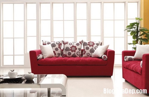 ghe so pha trang tri phong khach 2 Bố trí sofa đỏ đẹp mắt cho phòng khách