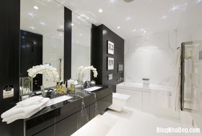 015307 2 large Trang trí phòng tắm đẹp mắt với hai gam màu đen và trắng