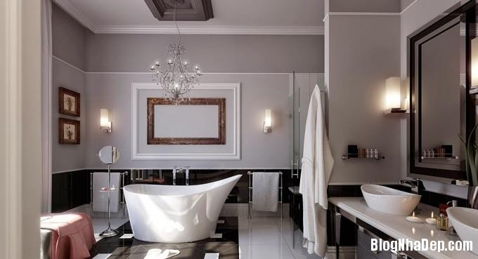 015307 5 large Trang trí phòng tắm đẹp mắt với hai gam màu đen và trắng