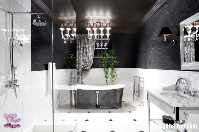 015324 7 large Trang trí phòng tắm đẹp mắt với hai gam màu đen và trắng
