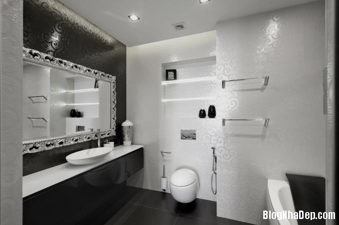 015324 8 large Trang trí phòng tắm đẹp mắt với hai gam màu đen và trắng