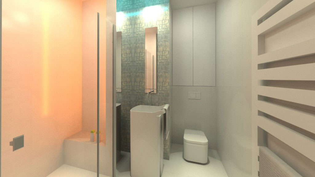 Bathroom Thiết kế nội thất căn hộ đầy cá tính với gam trắng