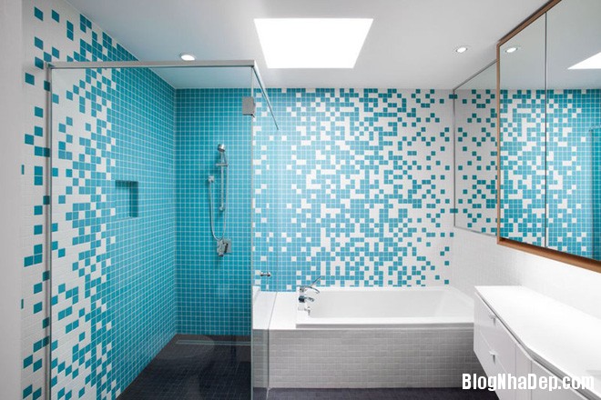 325 Phòng tắm xanh – trắng mát lịm thách thức cái nắng oi bức mùa hè