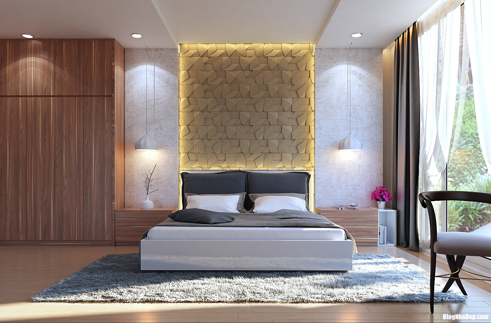 1 Phòng ngủ đẹp nổi bật với những gam màu tươi tắn