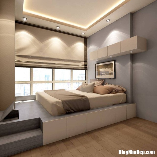 photo 12 1509530170040 Phòng ngủ nhỏ thêm hiện đại với mẫu giường giật cấp