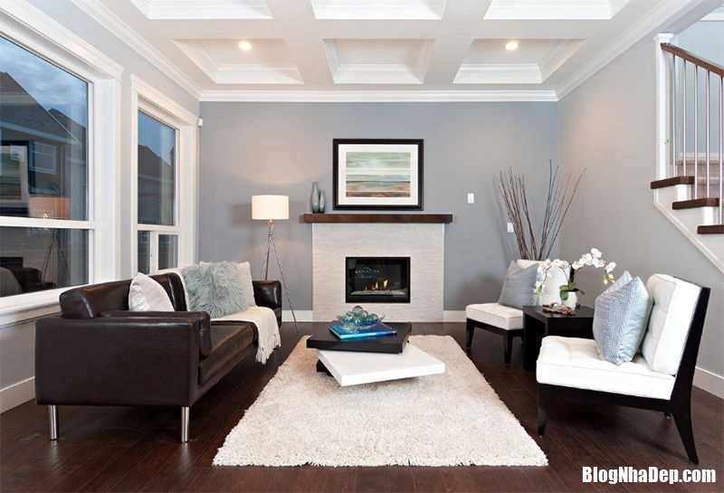 b12 Trang trí nội thất tông màu nâu xám cực sang trọng cho không gian phòng khách
