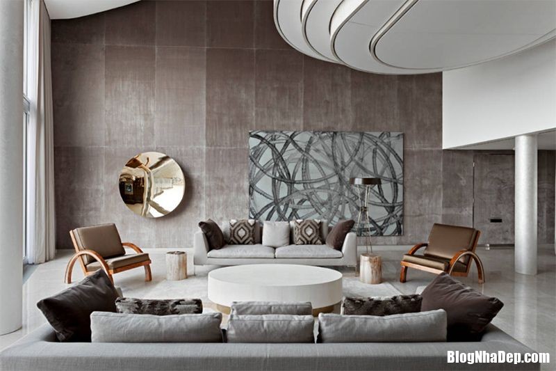 b4 1 Trang trí nội thất tông màu nâu xám cực sang trọng cho không gian phòng khách