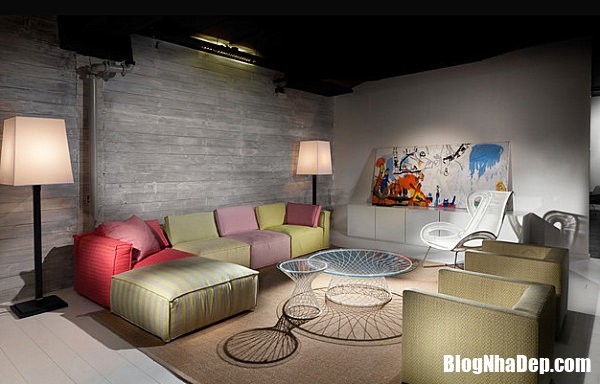 pastel couch in a modern living room 4ecb Nhà đẹp xuất sắc nhờ cách kết hợp màu pastel hoàn hảo trong trang trí